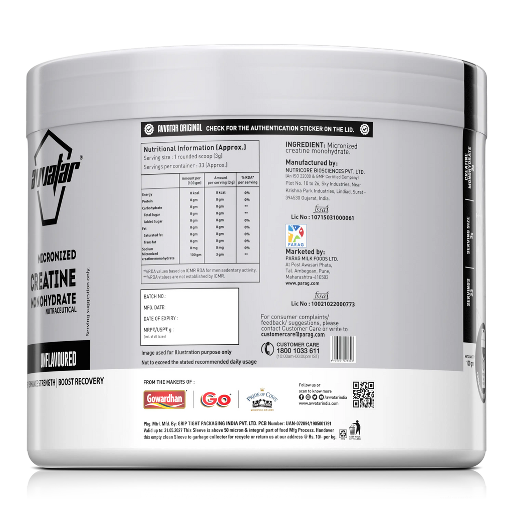 Avvatar Creatine Monohydrate